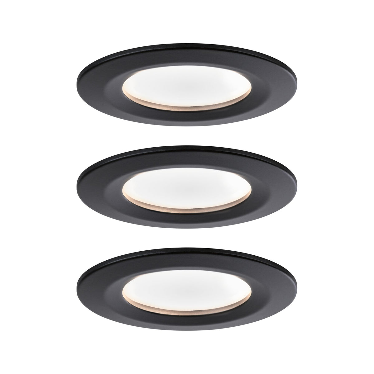 LED Einbauleuchte Nova Coin Basisset starr IP44 rund 78mm Coin 3x6W 3x470lm 230V 2700K Schwarz matt