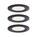 LED Einbauleuchte Nova Coin Basisset starr IP44 rund 78mm Coin 3x6W 3x470lm 230V 2700K Schwarz matt