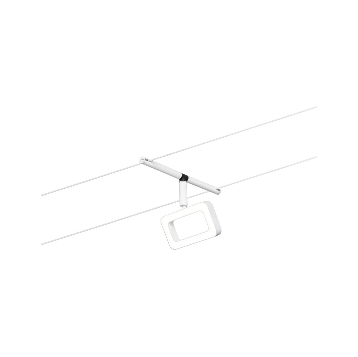 CorDuo LED Seilsystem Frame Einzelspot 280lm 4,8W 3000K 12V Weiss matt/Chrom