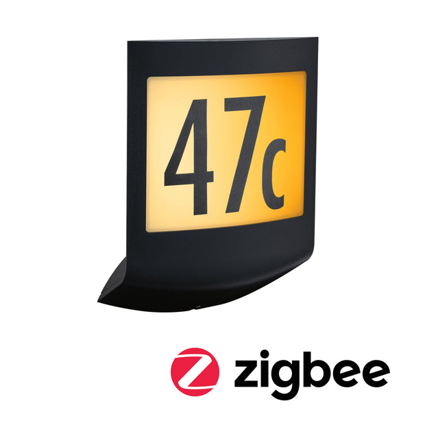 LED Aussenwandleuchte Smart Home Zigbee 3.0 Padea Daemmerungssensor insektenfreundlich IP44 198x252mm Tunable Warm 8,2W 550lm 230V Anthrazit Kunststoff