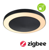 LED Deckenleuchte Smart Home Zigbee 3.0 Circula Daemmerungssensor insektenfreundlich IP44 rund 320mm Tunable Warm 14W 880lm 230V Anthrazit Kunststoff