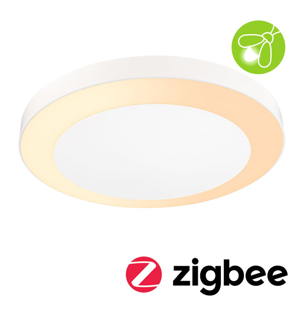 LED Deckenleuchte Smart Home Zigbee 3.0 Circula Daemmerungssensor insektenfreundlich IP44 rund 320mm Tunable Warm 14W 880lm 230V Weiss Kunststoff