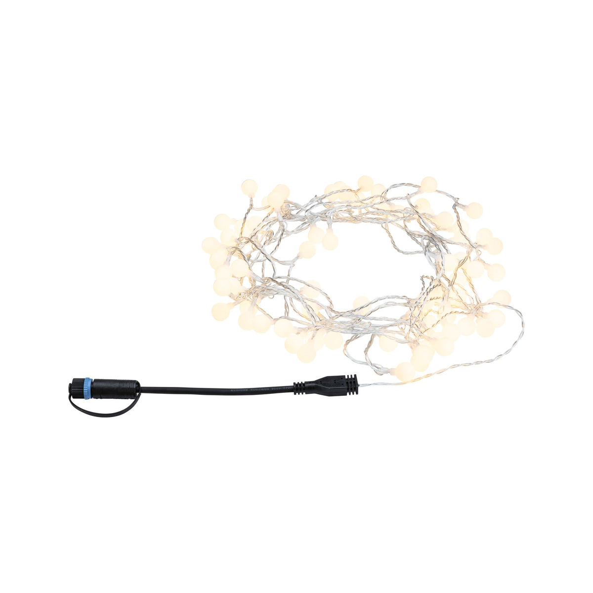 Plug & Shine LED Lichterkette Warmweiss IP44 3000K Schwarz