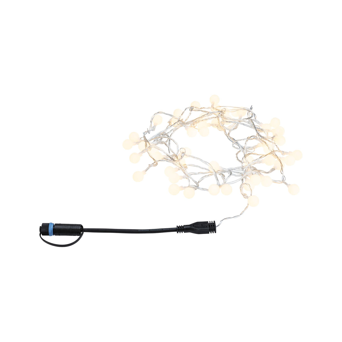 Plug & Shine LED Lichterkette Warmweiss IP44 3000K Schwarz