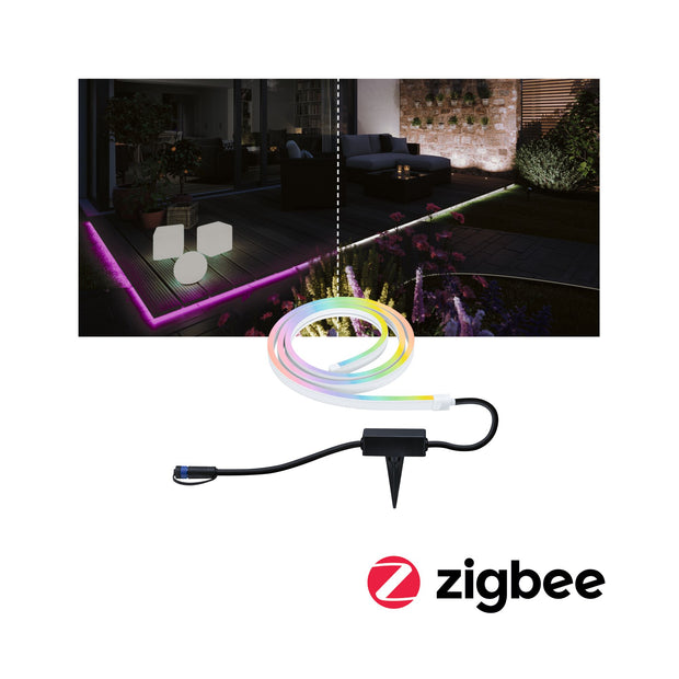Plug & Shine LED Stripe Smart Home Zigbee 3.0 Smooth Einzelstrip IP67 RGBW+ 11W Weiss