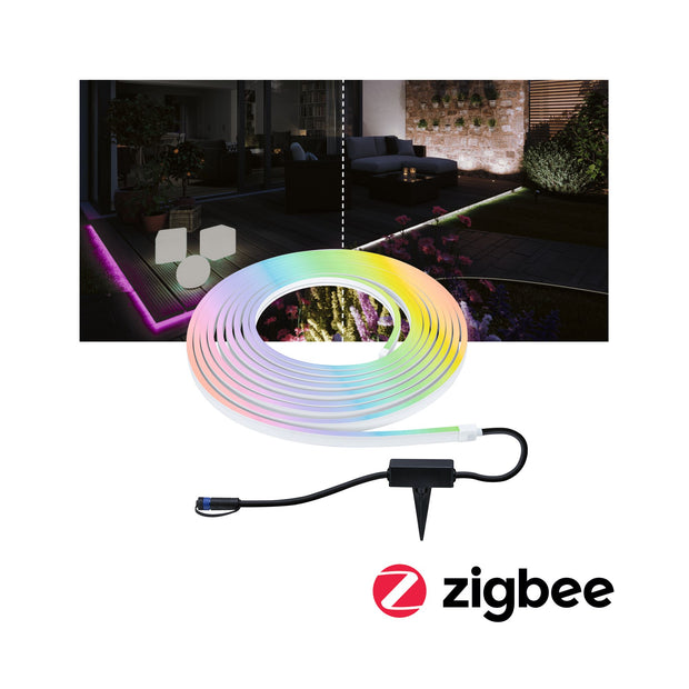 Plug & Shine LED Stripe Smart Home Zigbee 3.0 Smooth Einzelstrip IP67 RGBW+ 39W Weiss