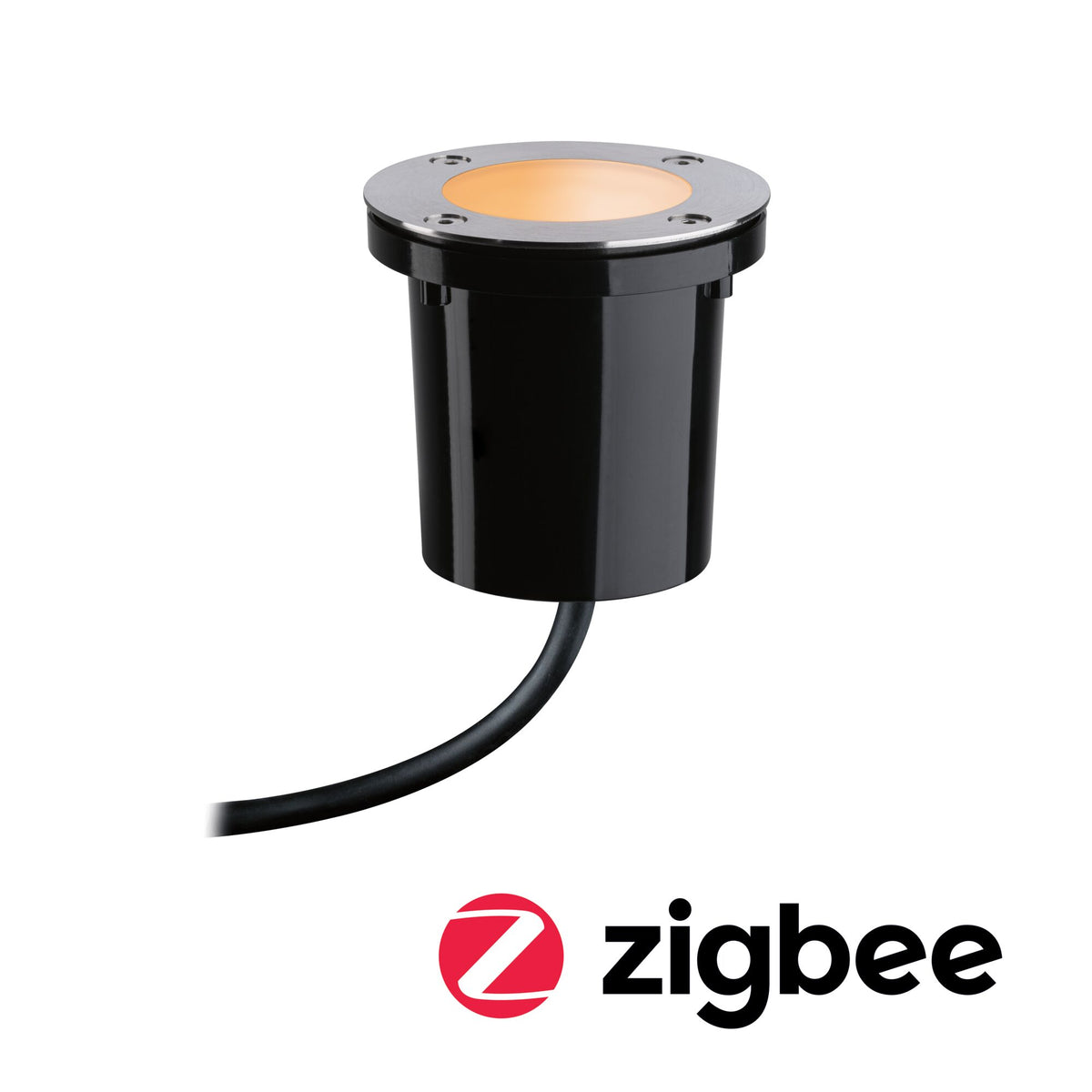 Plug & Shine LED Bodeneinbauleuchte Smart Home Zigbee 3.0 Floor Einzelspot Insektenfreundlich IP67 Tunable Warm 4,6W Schwarz