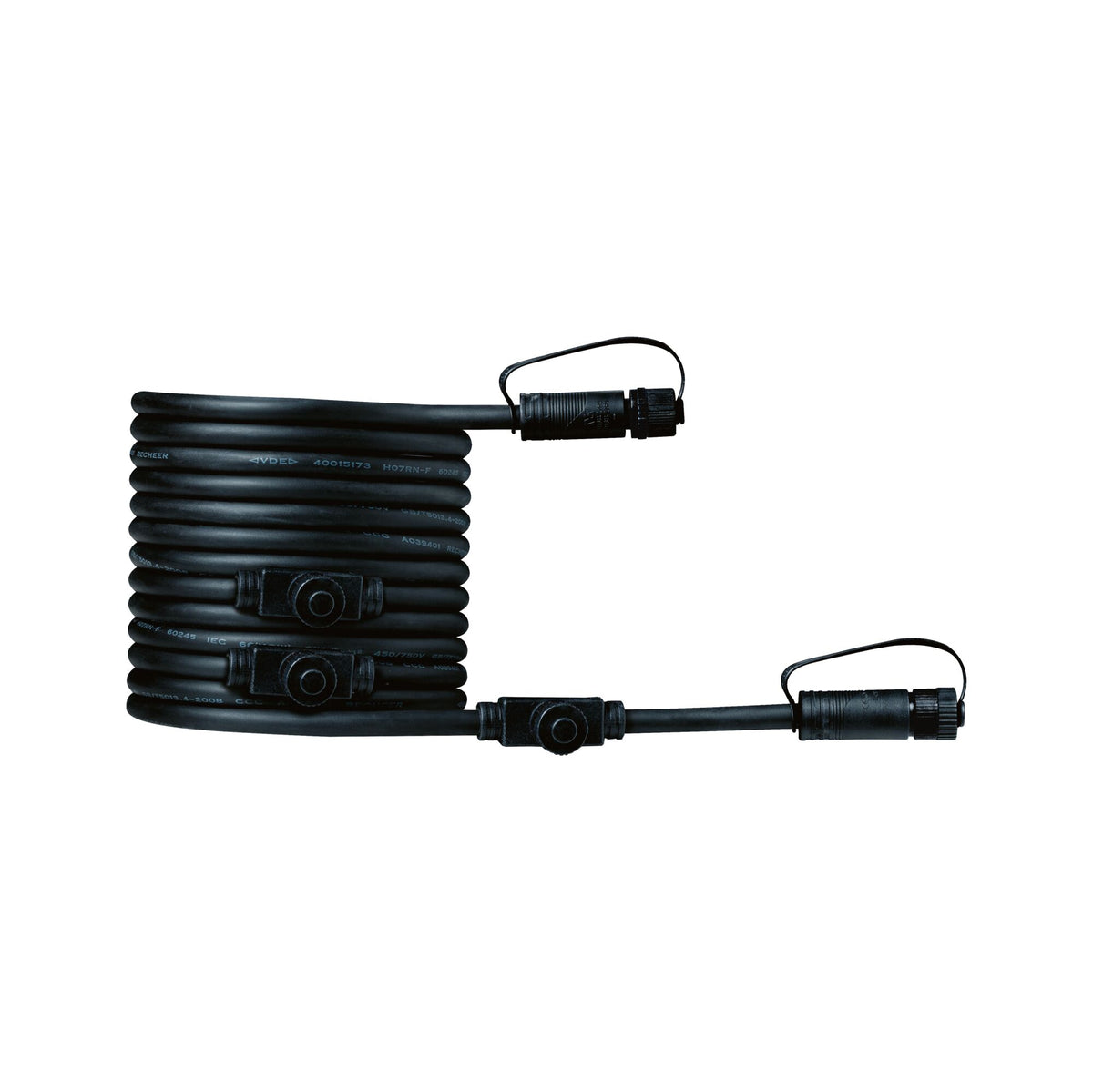Plug & Shine Kabel 5m 4 Ausgaenge IP68 Schwarz