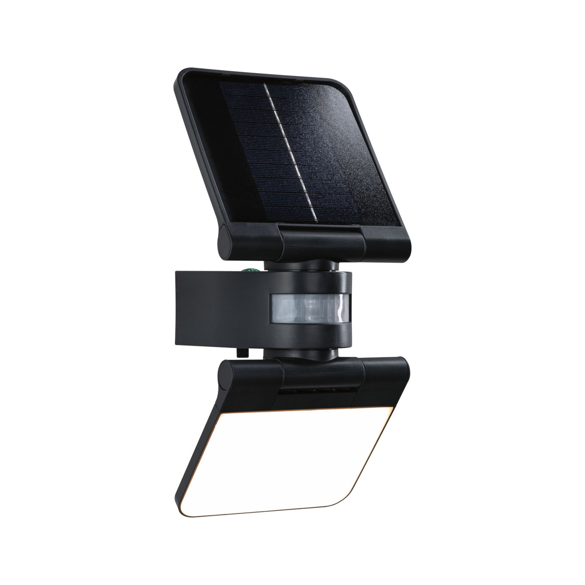 Solar LED Wandfluter Lesla Daemmerungsgesteuerter Bewegungsmelder (IR) IP65 eckig 150x319mm 3000K 12,5W 1000lm 3,7V Anthrazit Kunststoff