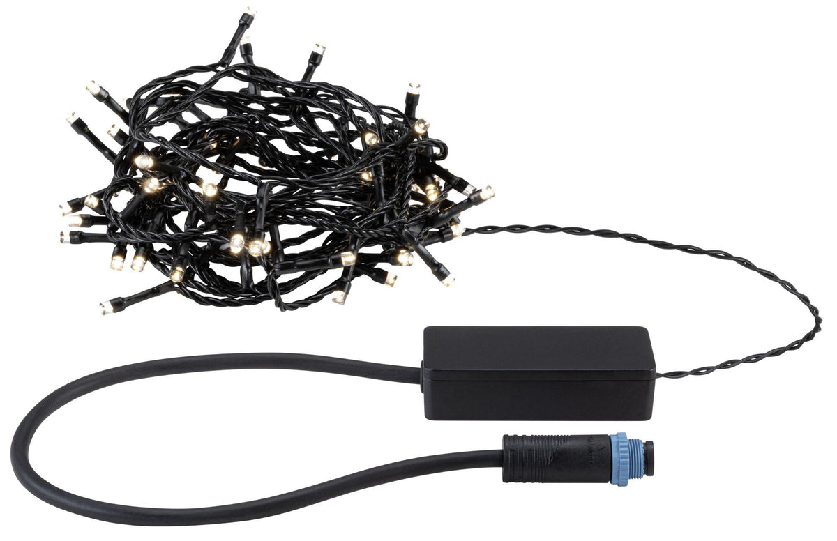 Plug & Shine LED Lichterkette Yuna Warmweiss 5m IP44 1,3W Schwarz