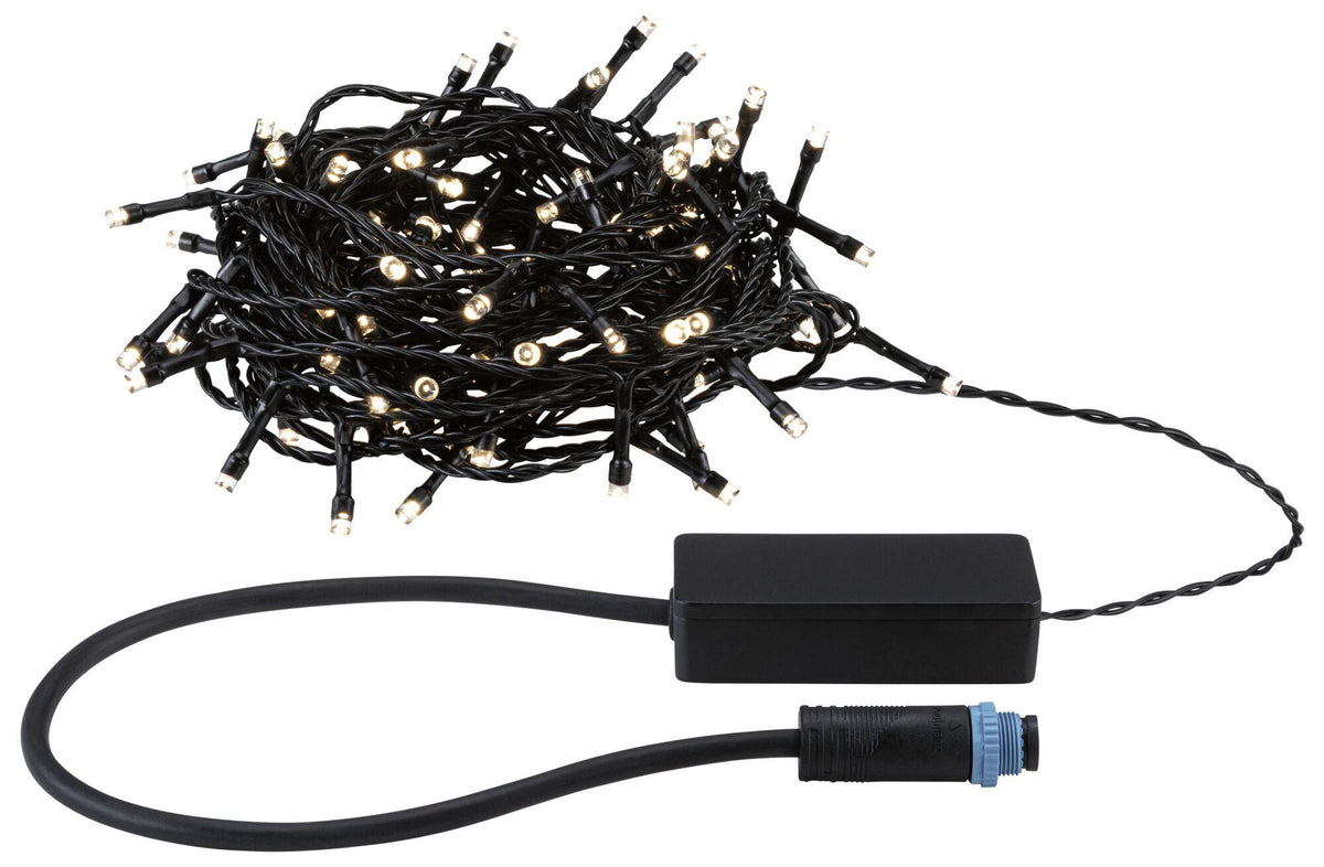 Plug & Shine LED Lichterkette Yuna Warmweiss 10m IP44 2,5W Schwarz