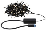 Plug & Shine LED Lichterkette Yuna Warmweiss 10m IP44 2,5W Schwarz