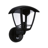 Aussenwandleuchte Classic Curved Daemmerungsgesteuerter Bewegungsmelder (IR) IP44 eckig 164x230mm max. 12W 230V Schwarz Kunststoff