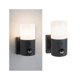 Aussenwandleuchte Tubs Daemmerungsgesteuerter Bewegungsmelder (IR) IP44 rund 105x175mm max. 15W 230V Grau matt Metall/Kunststoff