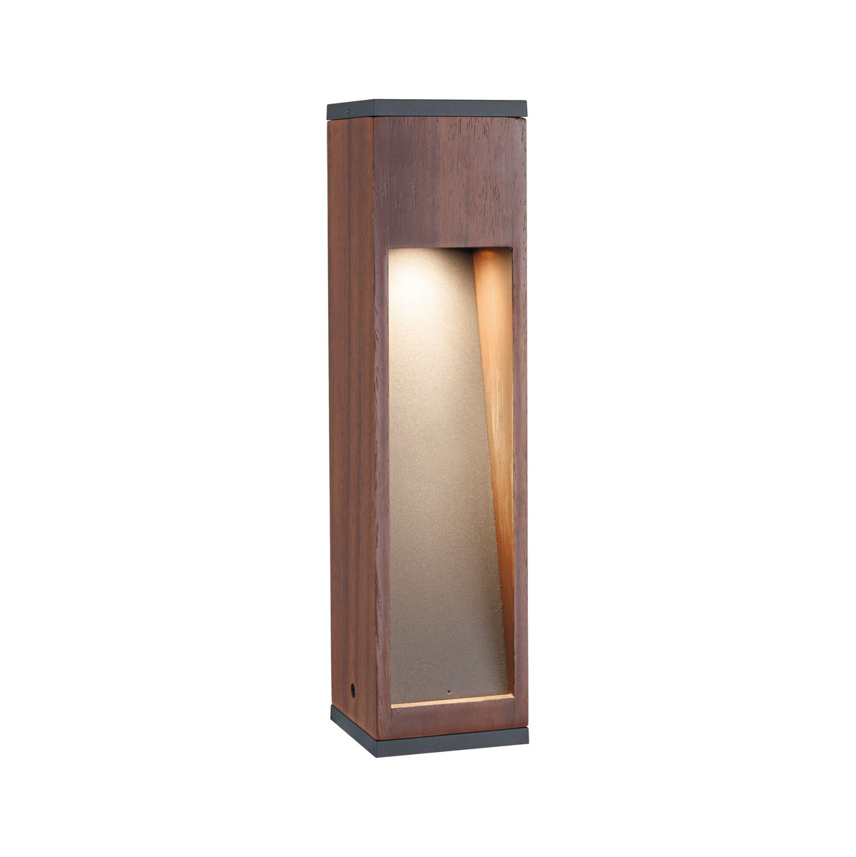 Pollerleuchte Trabia IP44 eckig 400mm 3000K 3,5W 230lm 230V 38 Grad Holz GU10 Holz