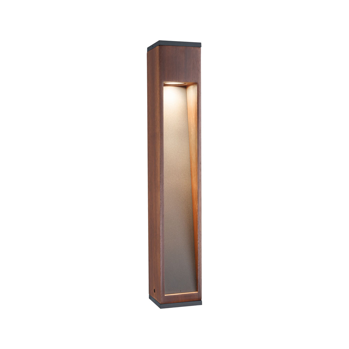 Pollerleuchte Trabia IP44 eckig 600mm 3000K 3,5W 230lm 230V 38 Grad Holz GU10 Holz