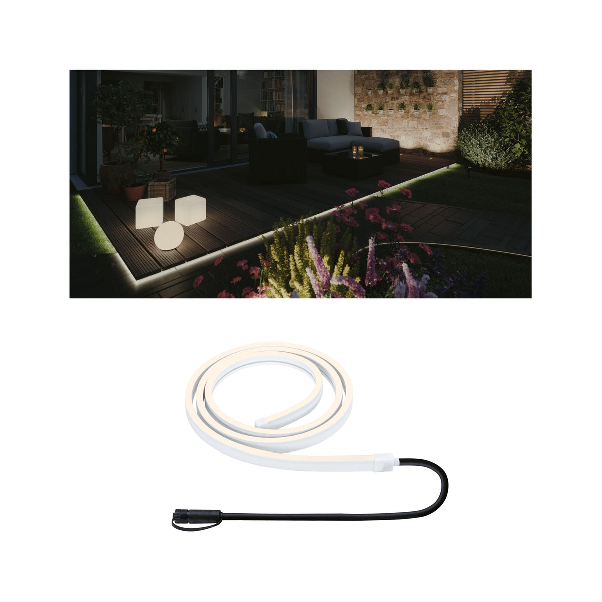 Plug & Shine LED Stripe Smooth Einzelstrip IP68 3000K 12W Weiss