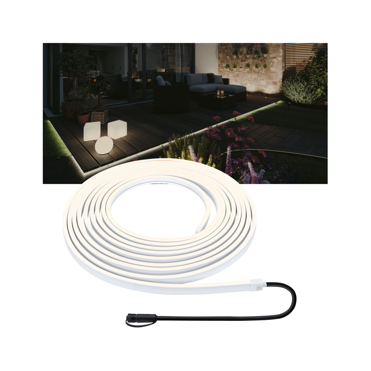Plug & Shine LED Stripe Smooth Einzelstrip IP68 3000K 46W Weiss