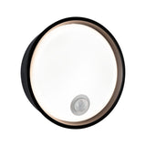 LED Aussenwandleuchte Platomo Daemmerungsgesteuerter Bewegungsmelder (IR) seewasserresistent IP44 rund 180mm 3000K 14,5W 1200lm 230V Schwarz Kunststoff