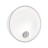 LED Aussenwandleuchte Platomo Daemmerungsgesteuerter Bewegungsmelder (IR) seewasserresistent IP44 rund 180mm 3000K 14,5W 1200lm 230V Weiss Kunststoff