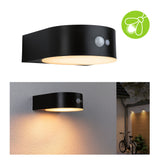 Solar LED Aussenwandleuchte Eileen Bewegungsmelder insektenfreundlich IP44 2200K 300lm Schwarz