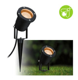 LED Gartenstrahler Spot insektenfreundlich IP65 rund 92mm 2200K 4,3W 320lm 230V 38 Grad Schwarz Metall