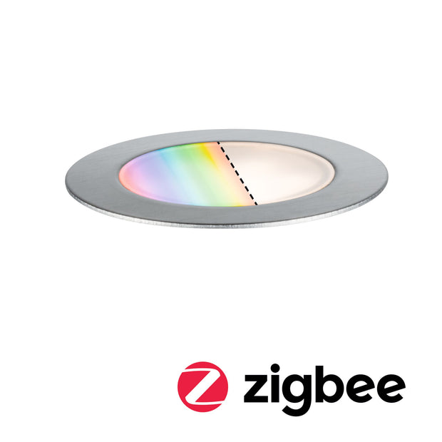 Plug & Shine LED Bodeneinbauleuchte Smart Home Zigbee 3.0 Floor RGBW Einzelleuchte IP67 RGBW+ 2W Edelstahl