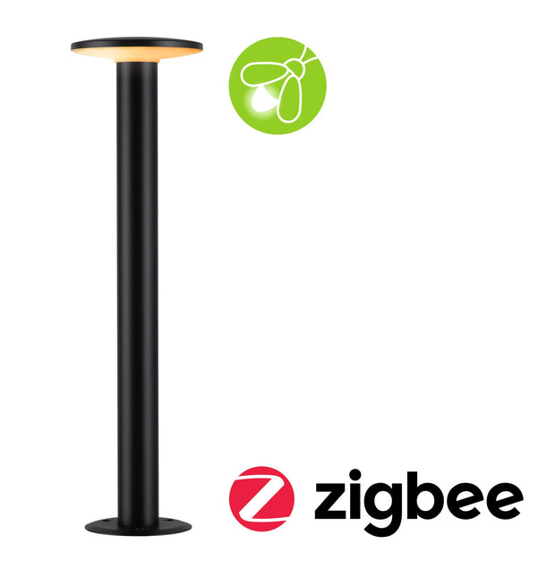 LED Pollerleuchte Smart Home Zigbee 3.0 Plate insektenfreundlich IP44 zylindrisch 600mm Tunable Warm 5,5W 280lm 230V Anthrazit Metall/Kunststoff