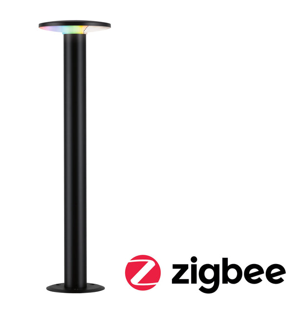 LED Pollerleuchte Smart Home Zigbee 3.0 Plate IP44 zylindrisch 600mm RGBW+ 5W 200lm 230V Anthrazit Metall/Kunststoff