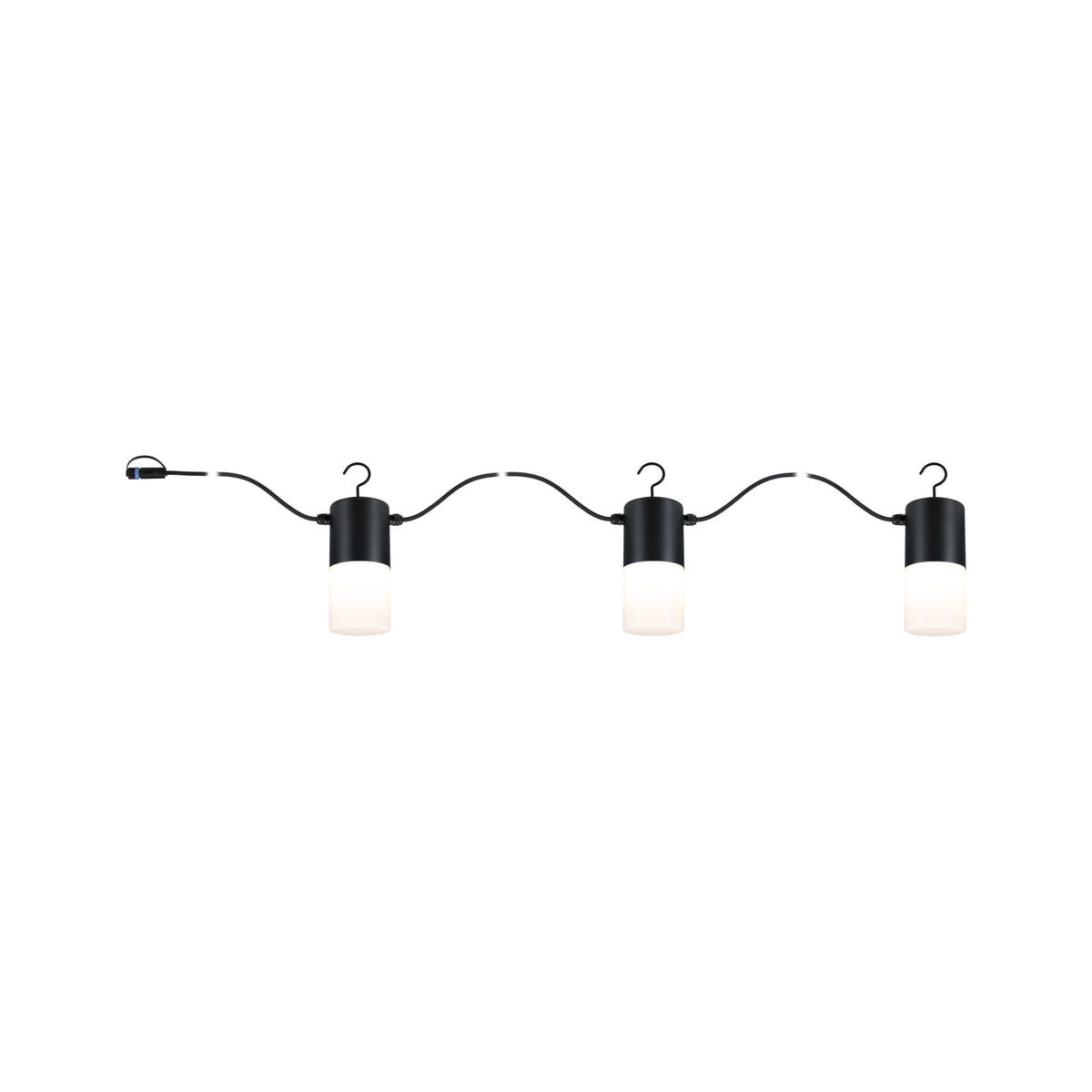 Plug & Shine LED Lichterkette Tubs IP44 3000K 3x2W Anthrazit