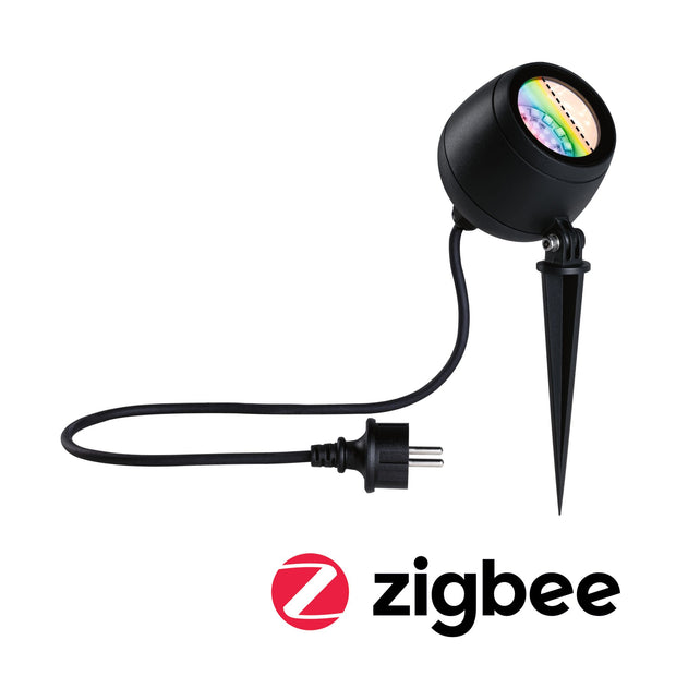 LED Gartenstrahler Smart Home Zigbee 3.0 Kikolo IP65 90mm RGBW+ 6,2W 440lm 230V Anthrazit Kunststoff/Aluminium
