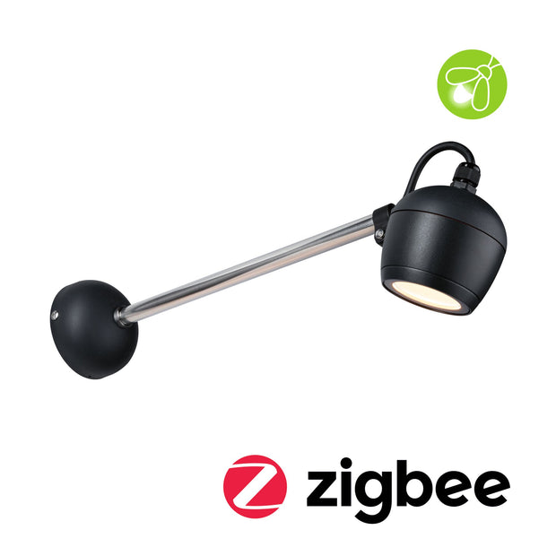 LED Aussenwandleuchte Smart Home Zigbee 3.0 Kikolo insektenfreundlich IP65 90mm Tunable Warm 6,2W 400lm 230V 80 Grad Anthrazit Kunststoff/Aluminium