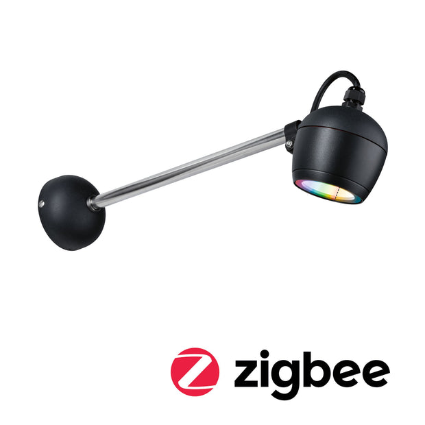 LED Aussenwandleuchte Smart Home Zigbee 3.0 Kikolo RGBW IP65 90mm RGBW+ 6,2W 440lm 230V Anthrazit Kunststoff/Aluminium