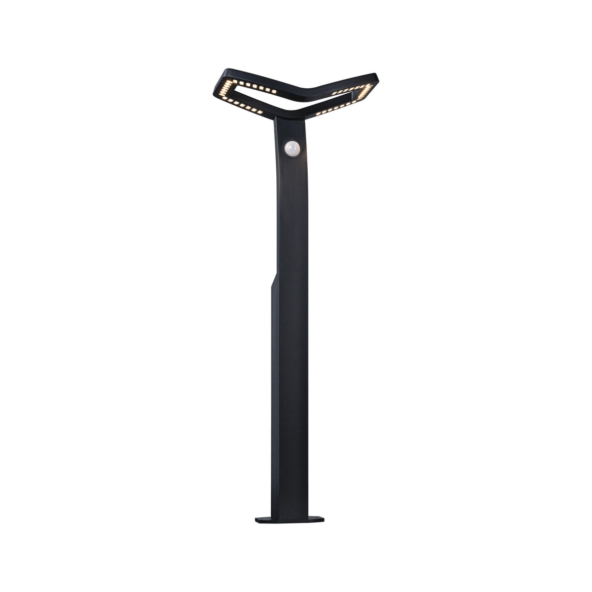 LED Pollerleuchte Alara Daemmerungsgesteuerter Bewegungsmelder (IR) IP44 eckig 665mm 3000K 10W 450lm 230V Anthrazit Metall