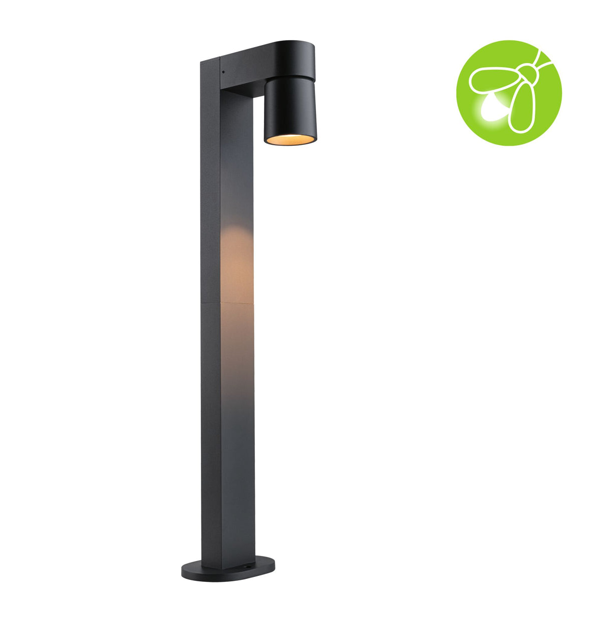 LED Pollerleuchte Kimu insektenfreundlich IP44 zylindrisch 822mm 2200K 7,8W 500lm 230V 70 Grad Anthrazit Aluminium