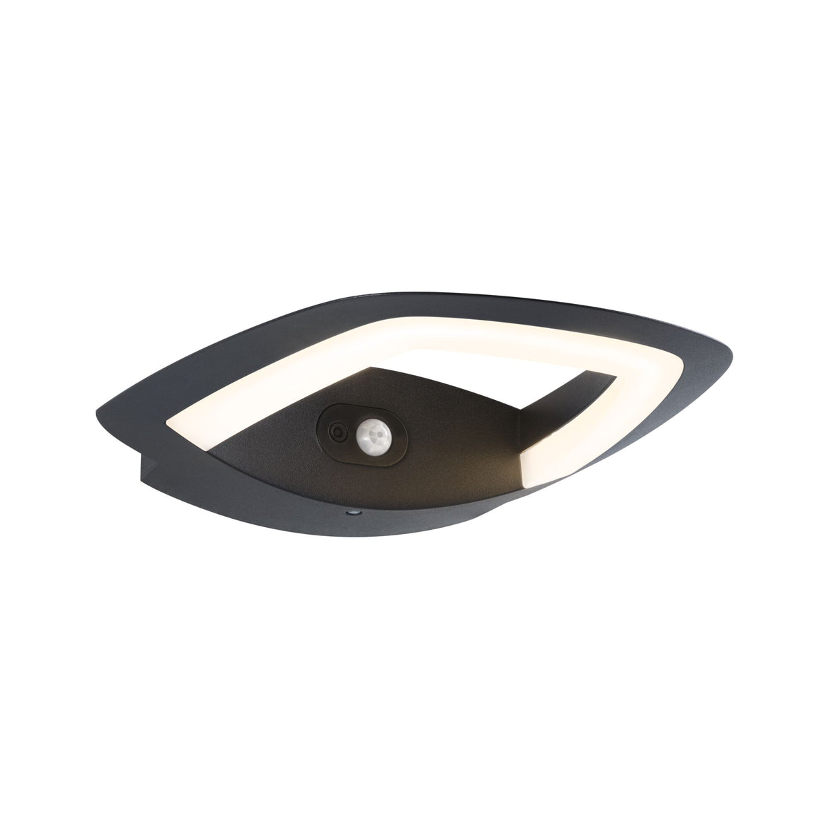 LED Aussenwandleuchte Akena Daemmerungsgesteuerter Bewegungsmelder (IR) IP44 243x254mm 3000K 11W 800lm 230V Anthrazit Aluminium