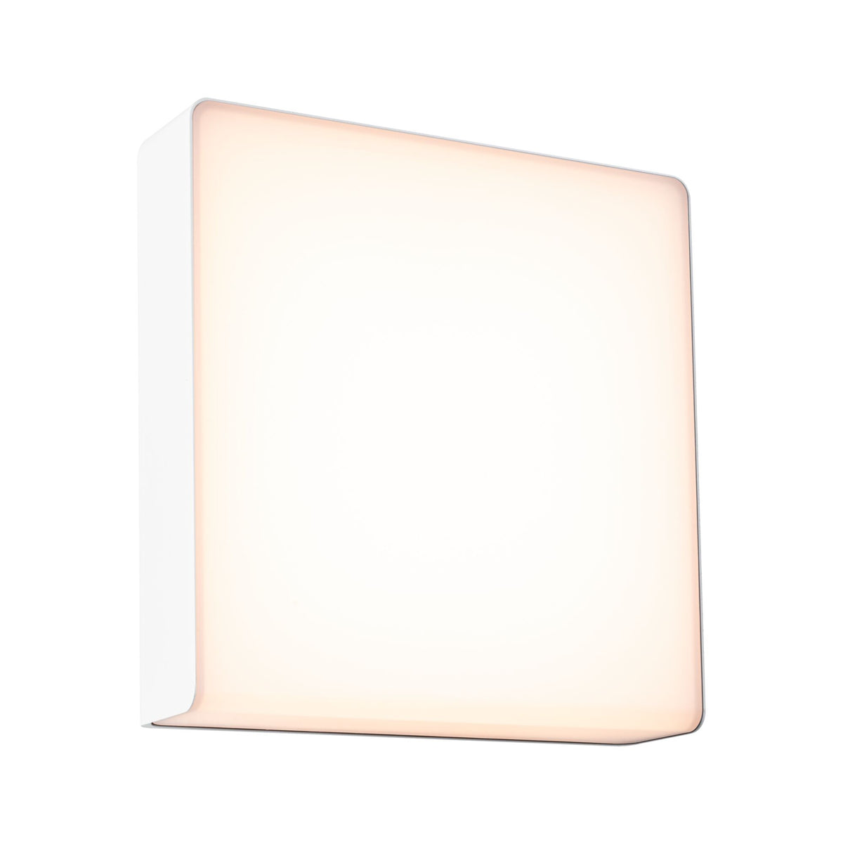 LED Aussenwandleuchte Azalena Daemmerungsgesteuerter Bewegungsmelder (HF) IP44 250x250mm 3000K 8,5W 700lm 230V Weiss Kunststoff/Aluminium