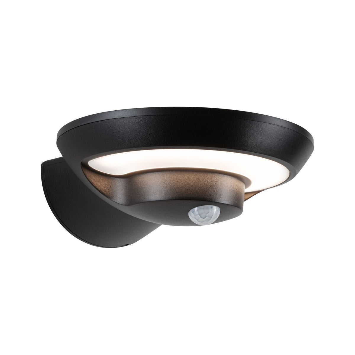 Solar LED Aussenwandleuchte Bordola Daemmerungsgesteuerter Bewegungsmelder (IR) IP44 180x211mm 3000K 3,5W 220lm 3,7V Anthrazit Kunststoff