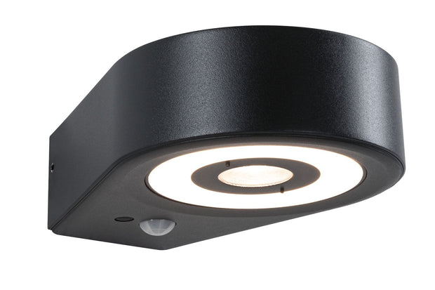 LED Aussenwandleuchte Silma Daemmerungsgesteuerter Bewegungsmelder (IR) IP44 65x186mm 3000K 5,5W / 0,7W 600lm / 0lm 230V Anthrazit Aluminium