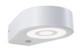 LED Aussenwandleuchte Silma Daemmerungsgesteuerter Bewegungsmelder (IR) IP44 65x186mm 3000K 5,5W / 0,7W 600lm / 0lm 230V Weiss Aluminium