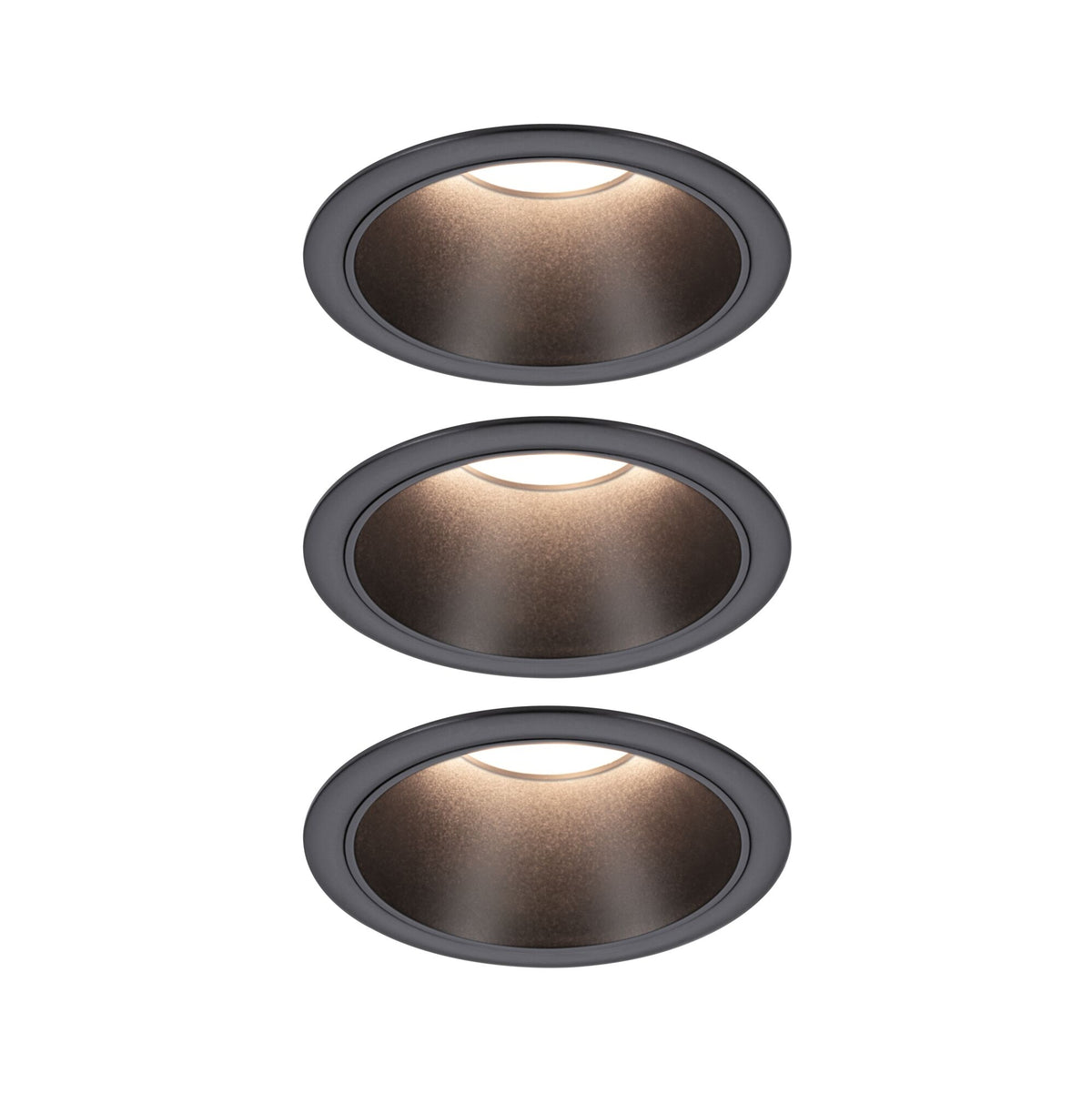 LED Einbauleuchte 3-Step-Dim Cole Coin 3er-Set IP44 rund 88mm Coin 3x6W 3x470lm 230V dimmbar 2700K Schwarz