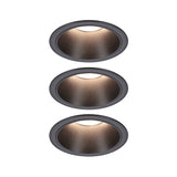 LED Einbauleuchte 3-Step-Dim Cole Coin 3er-Set IP44 rund 88mm Coin 3x6W 3x470lm 230V dimmbar 2700K Schwarz