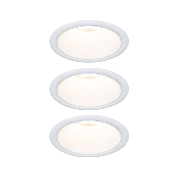 LED Einbauleuchte 3-Step-Dim Cole Coin 3er-Set IP44 rund 88mm Coin 3x6W 3x470lm 230V dimmbar 2700K Weiss