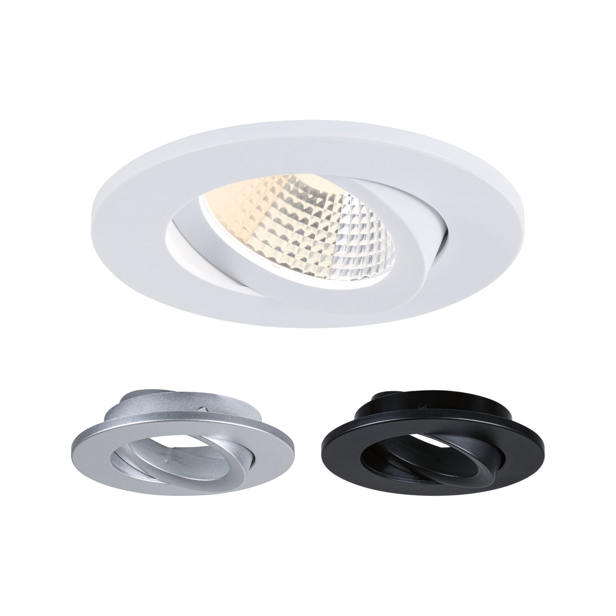 LED Einbauleuchte White Select Viona Einzelleuchte IP65 rund 85mm 25 Grad 6W 520lm 230V 2700 - 4000K Schwarz matt/Weiss matt/Chrom matt