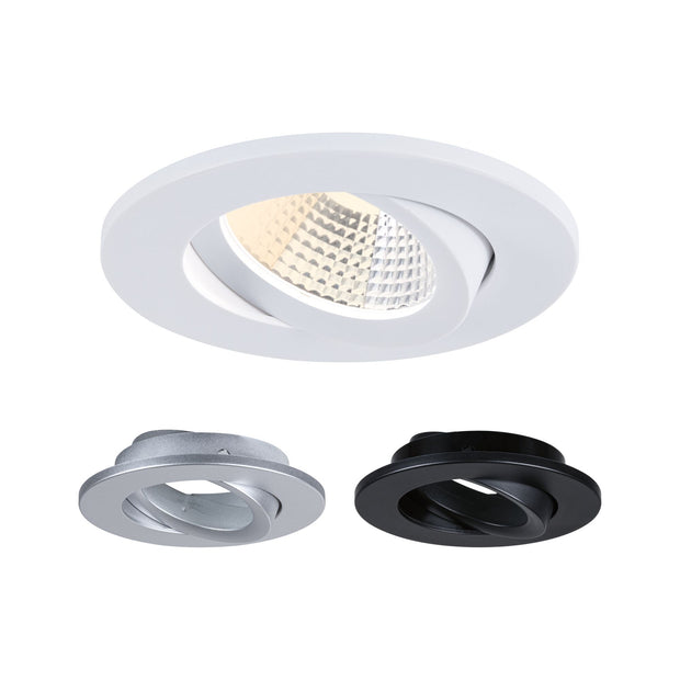 LED Einbauleuchte White Select Viona Einzelleuchte IP65 rund 85mm 25 Grad 6W 520lm 230V 2700 - 4000K Schwarz matt/Weiss matt/Chrom matt