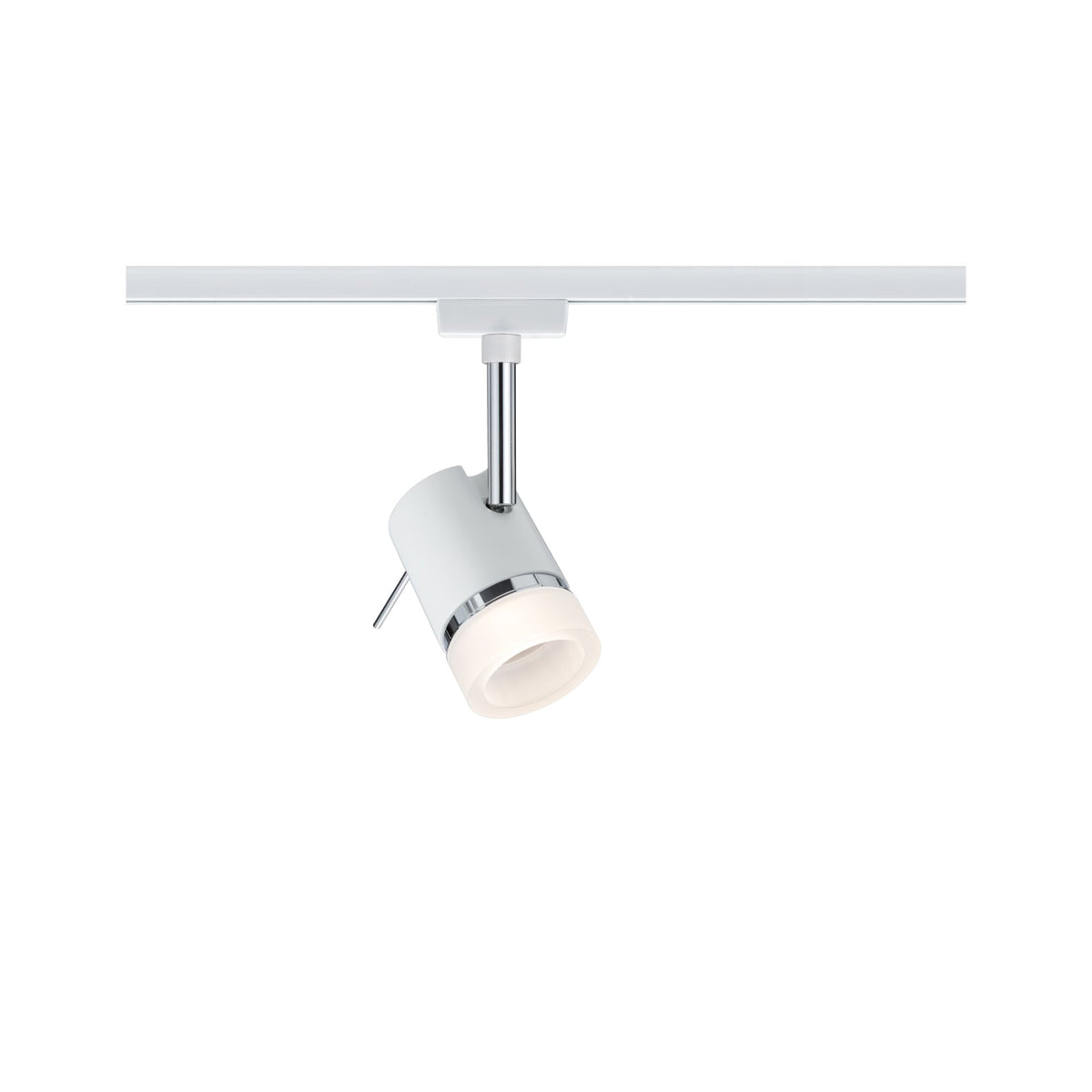 URail Schienenspot Pipe Einzelspot GU10 max. 10W dimmbar 230V Weiss/Chrom
