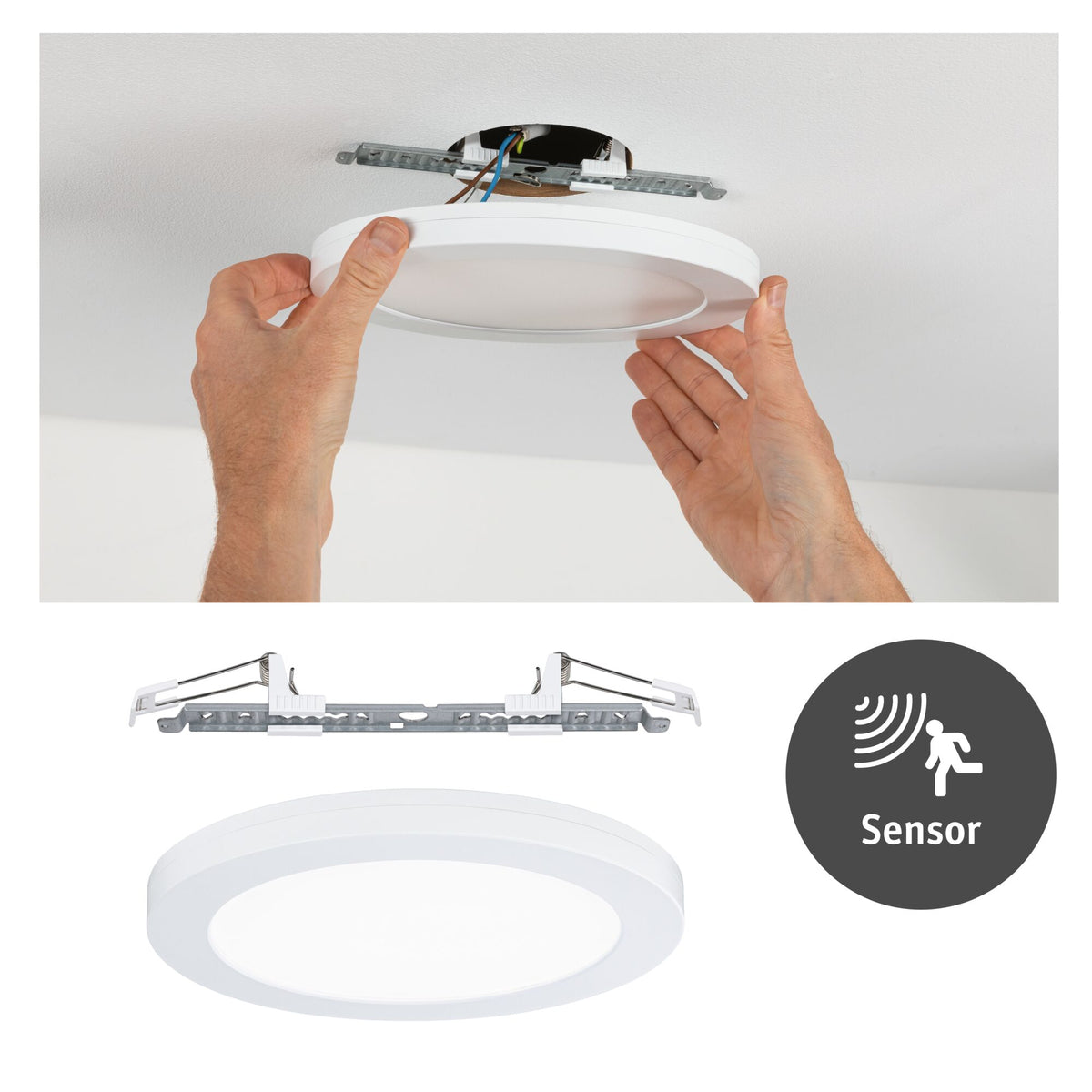 LED Einbaupanel 2in1 Cover-it rund 225mm 16,5W 1200lm 4000K Weiss matt