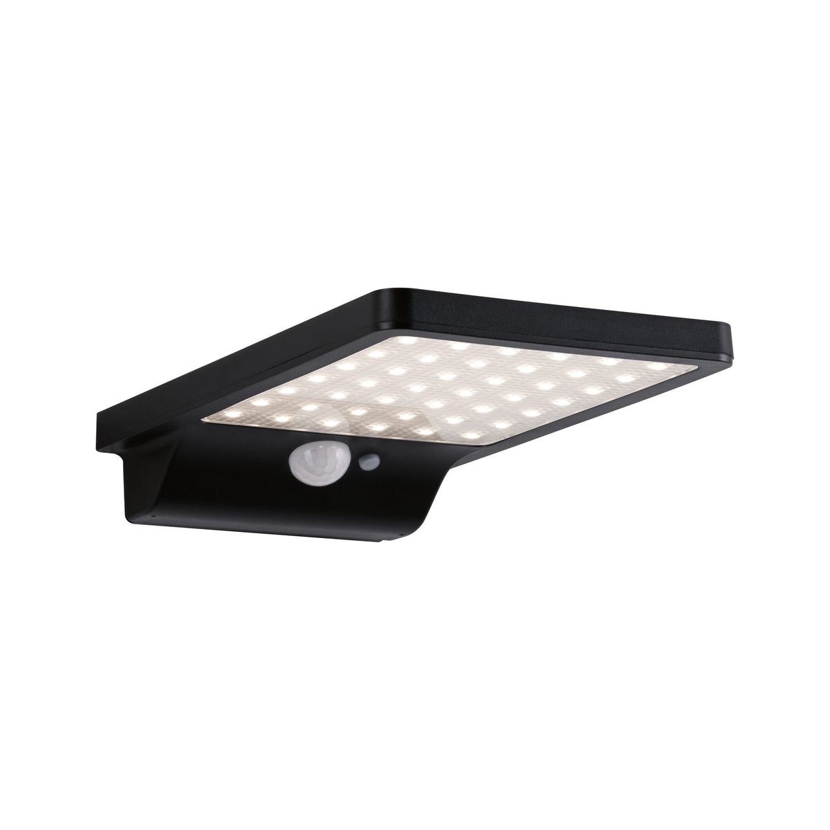 Solar LED Aussenwandleuchte Solveig Bewegungsmelder IP44 3000K 338lm Schwarz