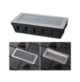 Solar LED Bodeneinbauleuchte Sorea Daemmerungssensor IP67 eckig 200x100mm 3000K 0,3W 16lm 3,7V Eisen gebuerstet ABS/Polycarbonat/Edelstahl