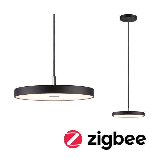 LED Pendelleuchte Smart Home Zigbee 3.0 Hildor 2700K 1000lm 17W Schwarz matt dimmbar